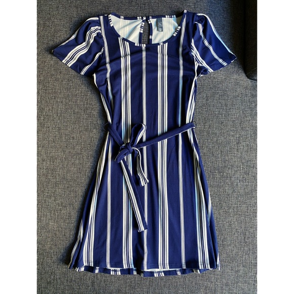 FRANCESCA’S Navy and White Striped Dress - Picture 3 of 4